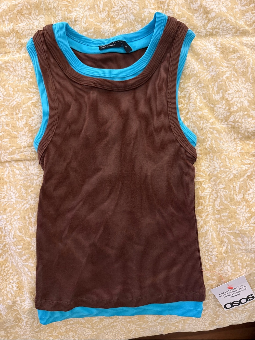 ASOS double layer ribbed tank top
